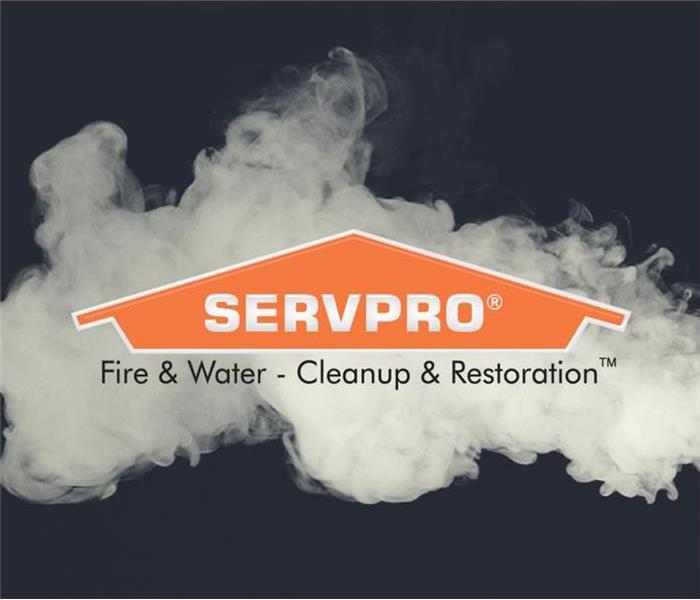 Smoke with a SERVPRO logo over it.