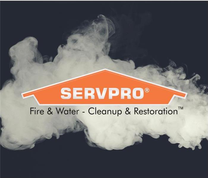Smoke with a SERVPRO logo over it.